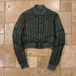 Rick Owens FW21 Gethsemane Geth Padded Green Bomber Jacket